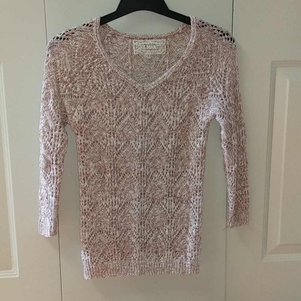 Pink Martini Crochet Quarter Length Sweater